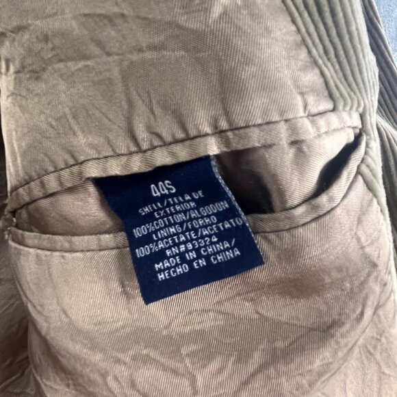 Stafford Corduroy Blazer Jacket Mens Size 44S Tan Beige 2 Button Sport Coat VTG - Picture 4 of 14